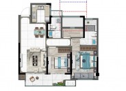 棠悦名筑约98㎡3房2厅2卫户型