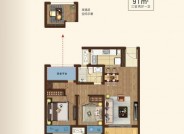 源江筑91m²户型