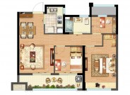 铂珺花园高层88m²户型